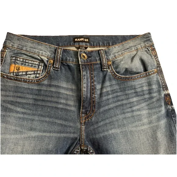 Rank 45 Men's Slim Straight Medium Wash Jeans, 34x34, NWOT tags Rugged Western - Picture 5 of 16